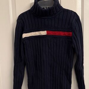 Women’s Navy Sweater with Red and White Stripe